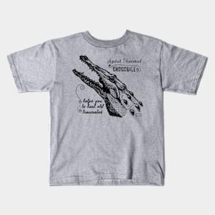 Spirit animal - crocodile - black Kids T-Shirt